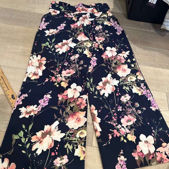 NY&C WOMENS FLORAL WIDE LEG PANTS SIZE 16 PETITE 7TH AVENUE NEW - Picture 10 of 11